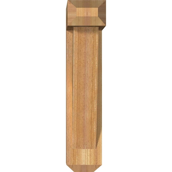 Traditional Craftsman Rough Sawn Bracket W/ Offset Brace, Western Red Cedar, 6W X 16D X 28H